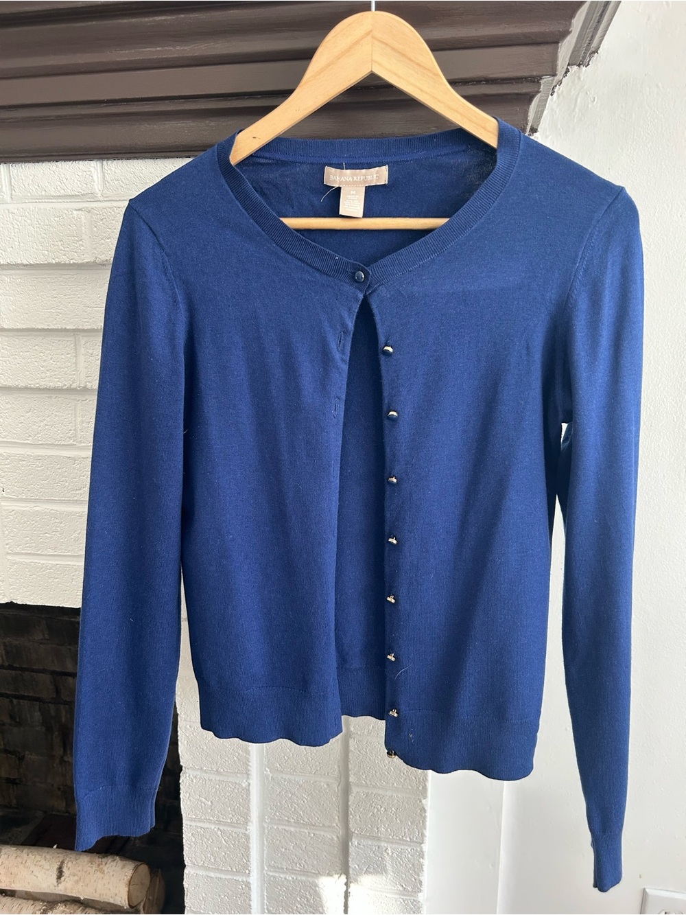Banana Republic Navy Blue Button-Front Cardigan